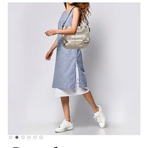 Coach silver pebbled leather convertible crossbody hobo bag